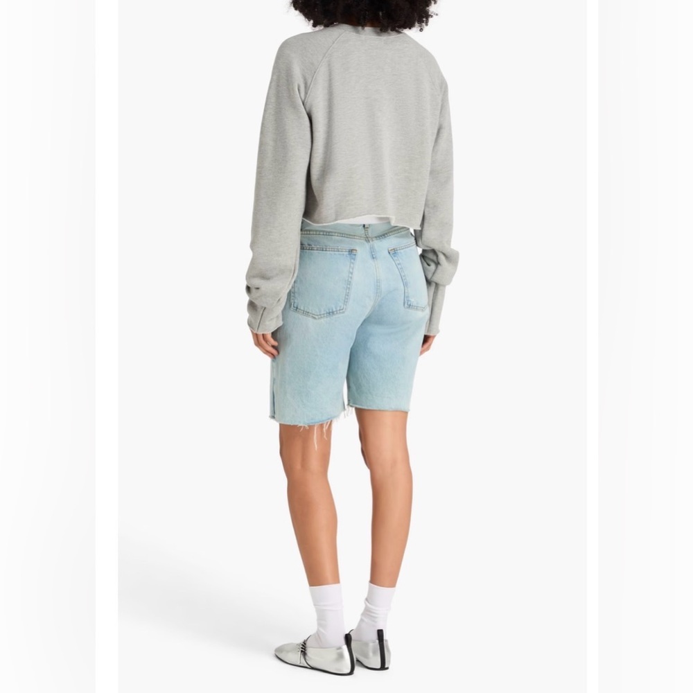 Eterne Gray Cropped Raw-Hem Sweatshirt - Picture 3 of 7